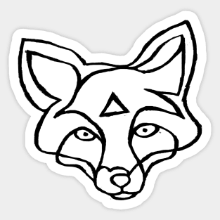 Fox Face Line Drawing for Fox Lover Sticker